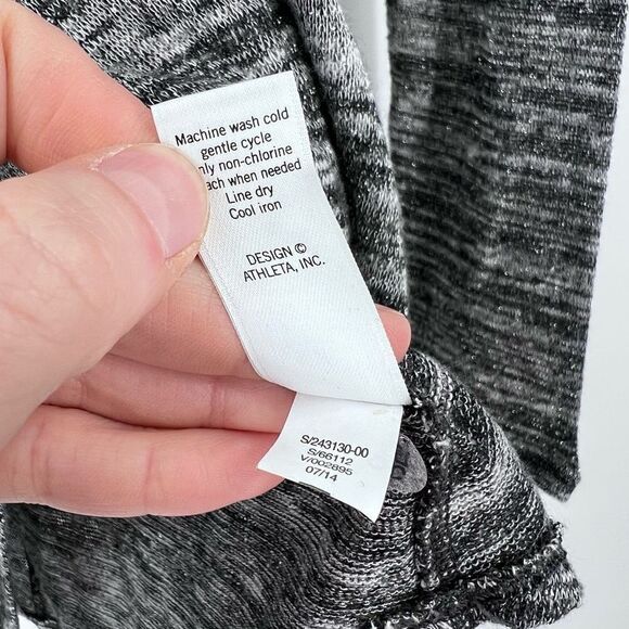 Athleta Women's Metallic Sweater Round Neck Thumbhole Long Sleeve Top Gray XS - Picture 6 of 8